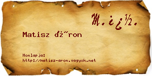 Matisz Áron névjegykártya